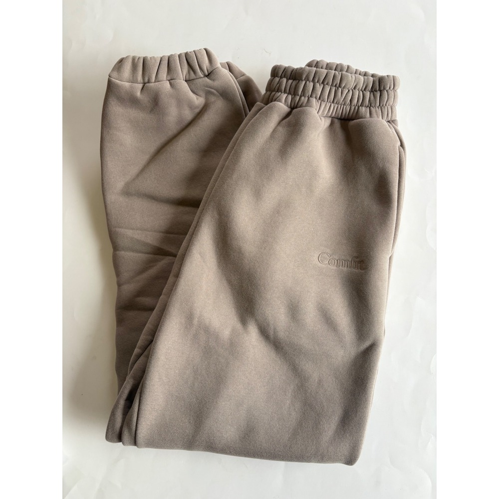Comfrt Signature Sweatpants Bark Brown Fleece Joggers Unisex Medium NEW
